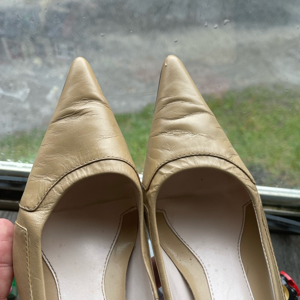 Nine & Company DUNN leather tan pointed toe heeled dress shoes women’s 6.5 M - Picture 9 of 17